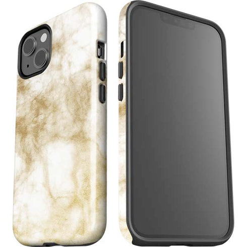 Gold and White Marble iPhone 15 Impact Case